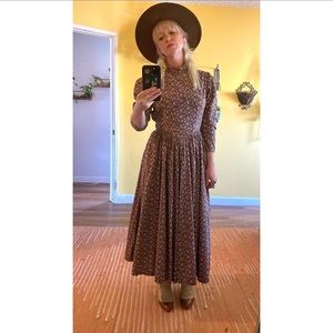 Vintage Cottagecore Gunne Style Calico Dress